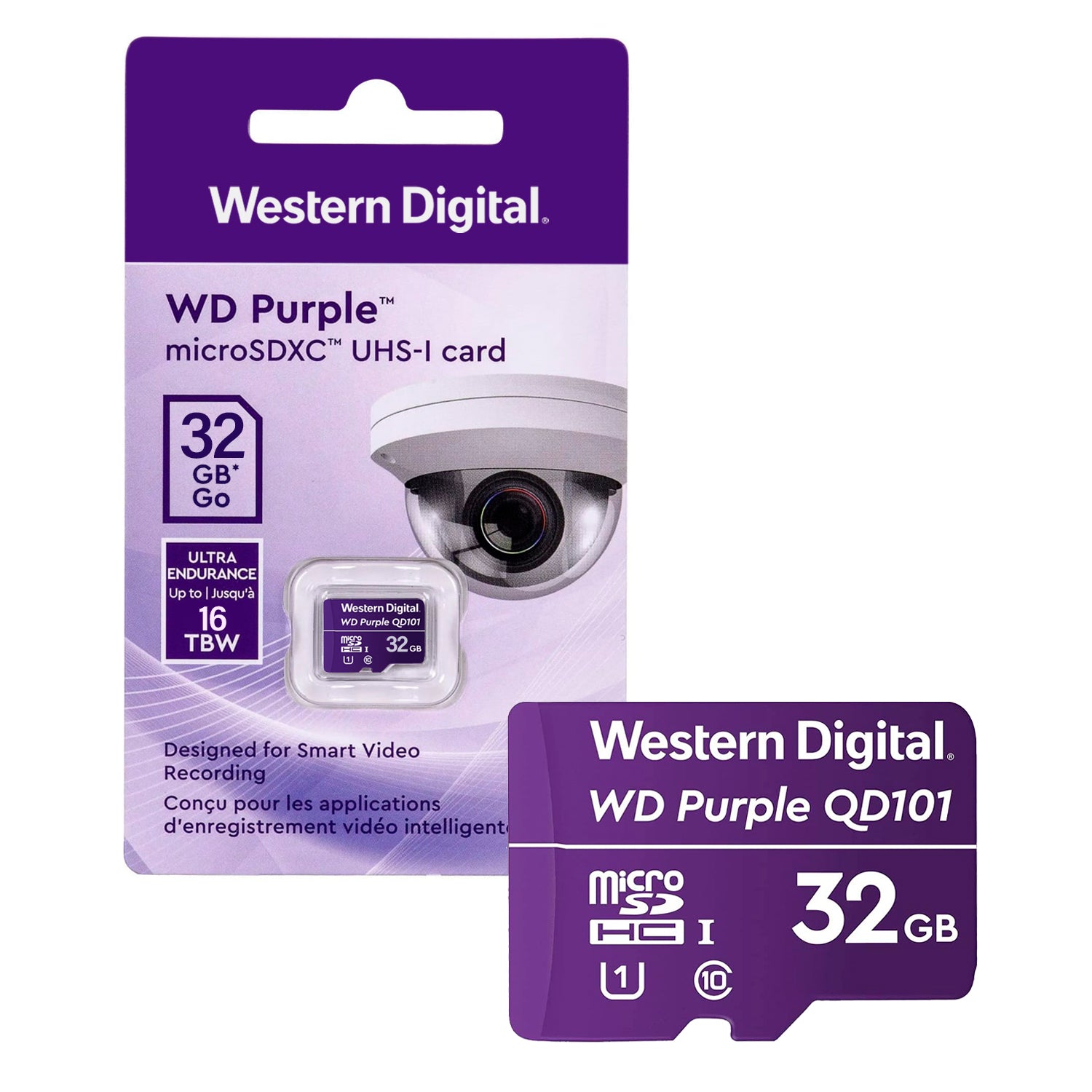 Tarjeta de Memoria MicroSD 32GB WD Purple SDHC UHS-I Clase 10 4K 100MB/s