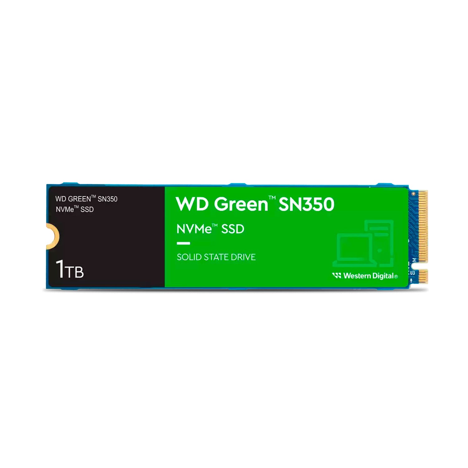 Disco Solido SSD interno WD Green SN350 1TB M.2 2280 PCIe 3.1 NVMe 3200MB/s [ WDS100T2G0C ]