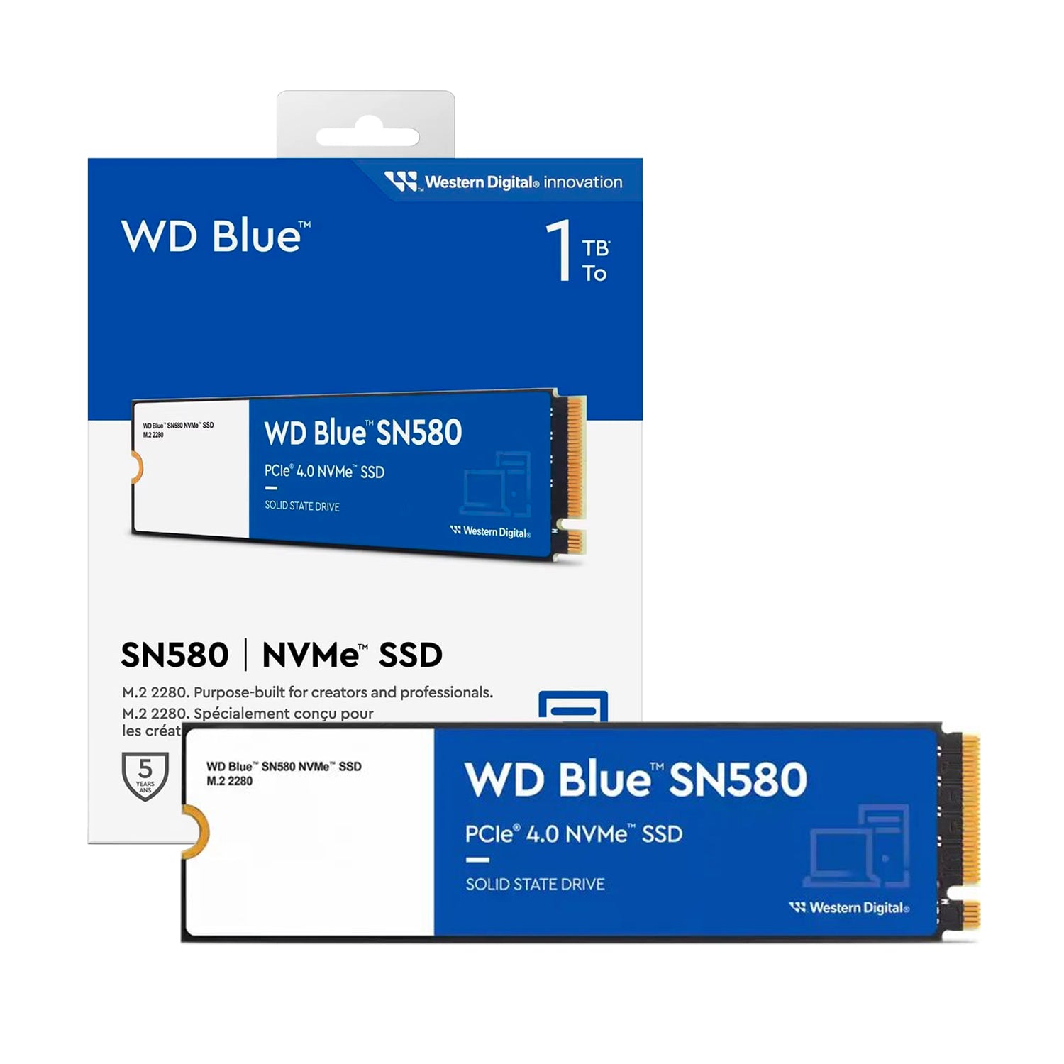 Disco Solido SSD Interno WD Blue 1TB M.2 2280 PCle 4.0 NVMe 4150MB/s [ WDS100T3B0E ]