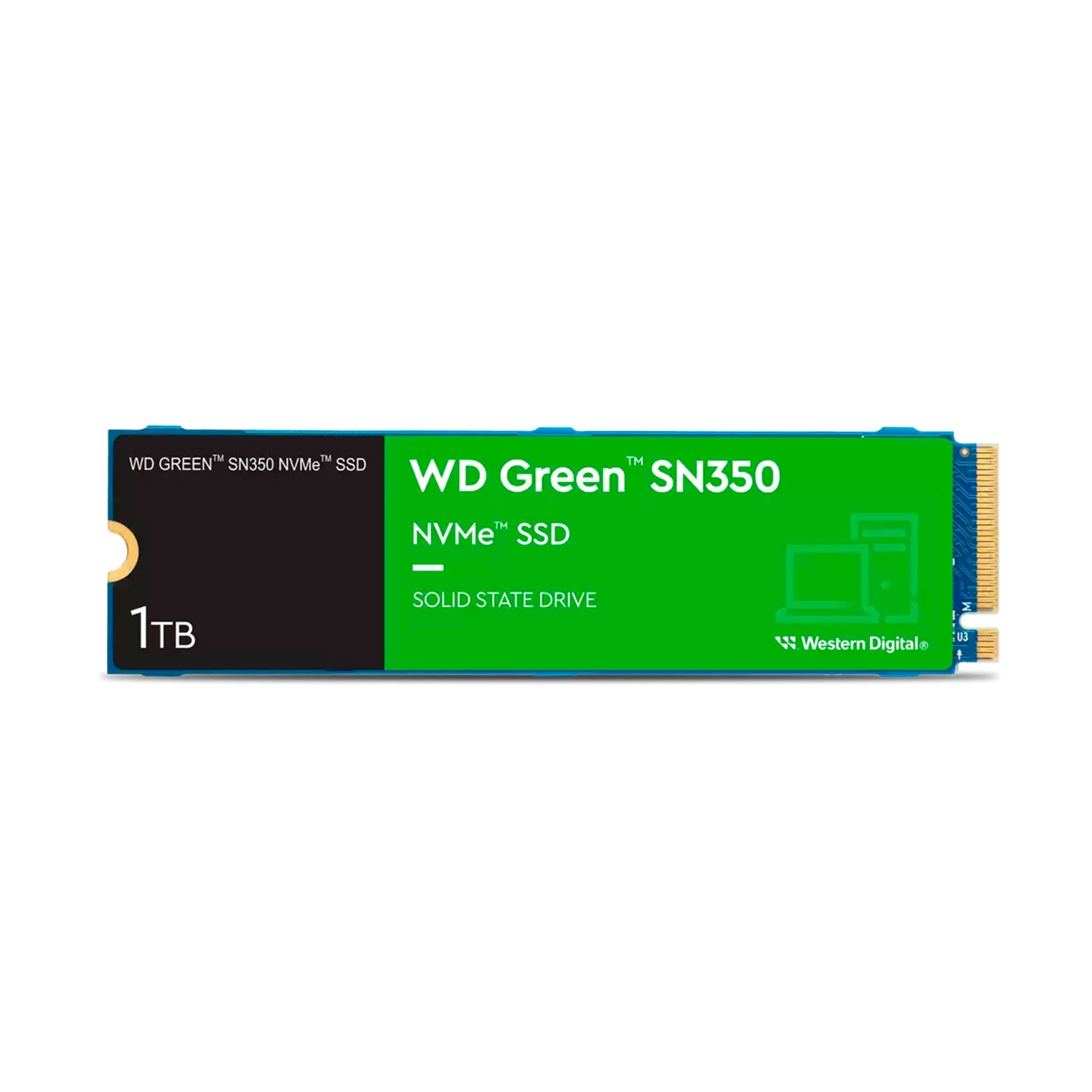 Disco Solido SSD interno WD Green SN350 1TB M.2 2280 PCIe 3.1 NVMe 2400MB/s [ WDS100T3G0C ]