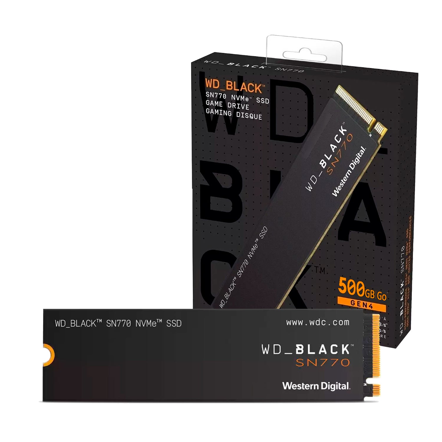 Disco Solido SSD interno Wester Digital Black SN770 500GB M.2 2280 PCIe4 5000MB/s [ WDS500G3X0E ]